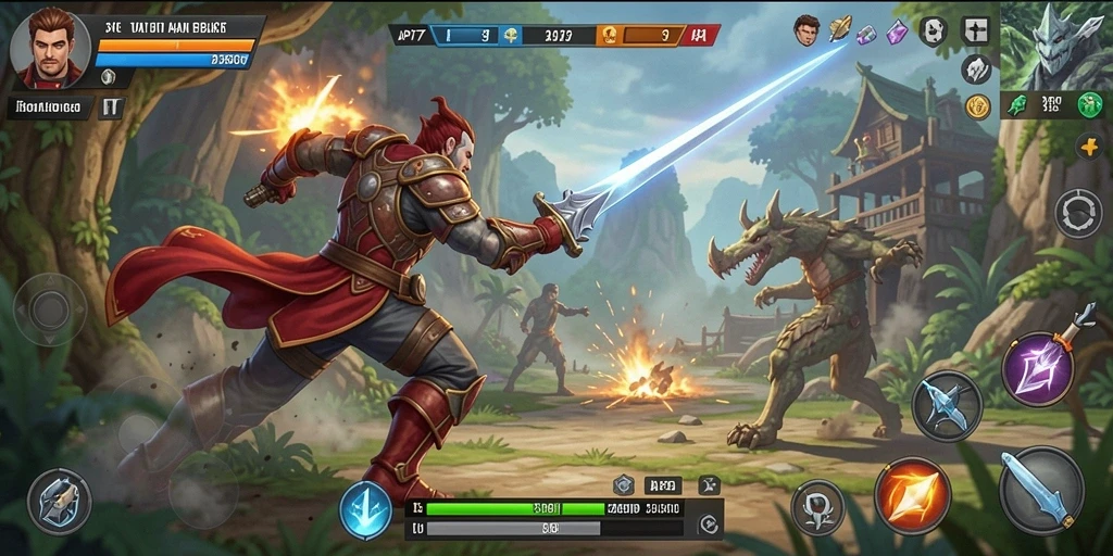 Tampilan gameplay menegangkan di API77 saat bertarung melawan bos.