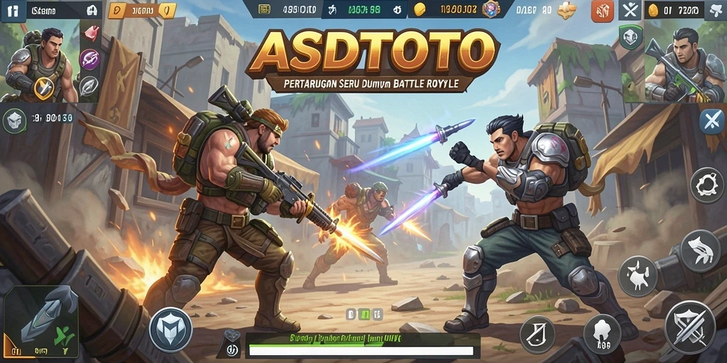 Screenshot menampilkan pertempuran seru dalam ASDTOTO Battle Royale.