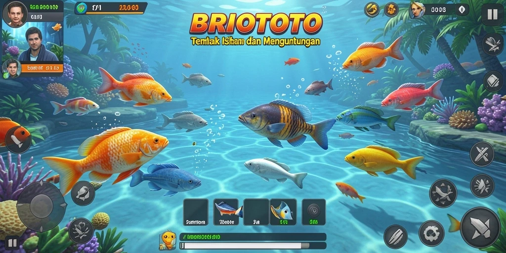 Menampilkan gameplay menarik dari BRIOTOTO, game Tembak Ikan seru.