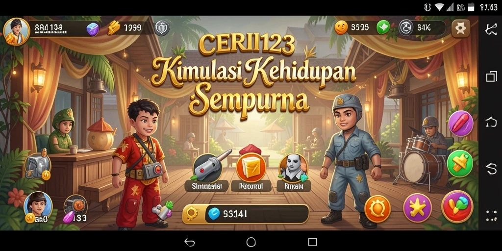 Screenshot menunjukkan gameplay menarik CERI123 dalam simulasi kehidupan.