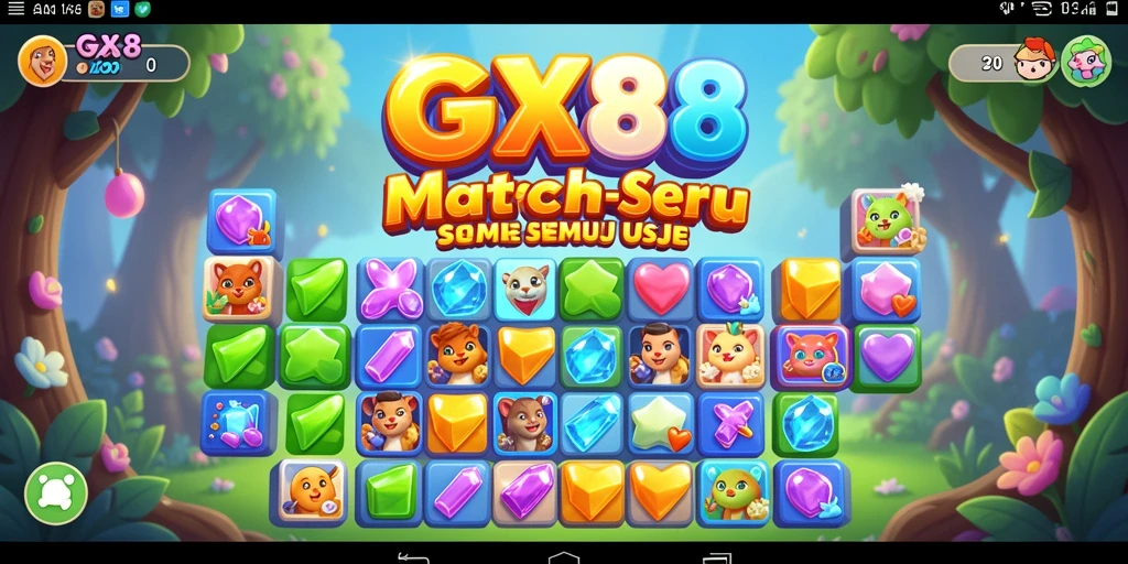 Screenshot GX88 menampilkan gameplay seru dan menantang dari permainan Match-3.