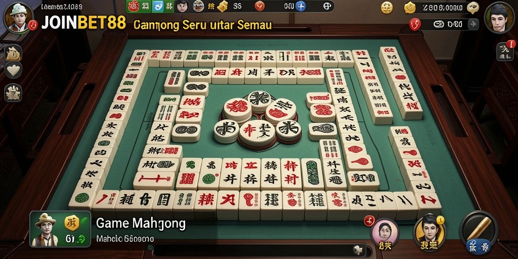 Screenshot utama JOINBET88 menampilkan aksi seru permainan Mahjong.