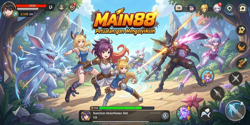 Tangkapan layar menunjukkan aksi seru dalam permainan Anime.