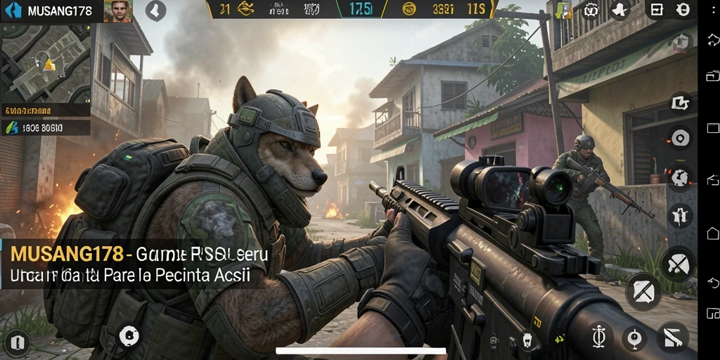 Screenshot gameplay <strong>MUSANG178</strong> menampilkan aksi tembak-menembak yang intens.
