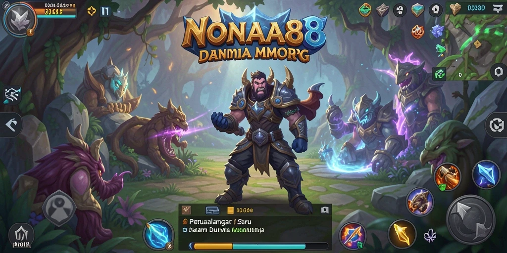 Screenshot utama NONA88 menampilkan aksi seru dalam permainan MMORPG.
