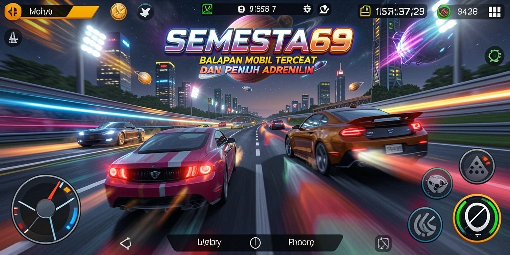 Tangkapan layar yang memperlihatkan aksi balap seru di SEMESTA69.