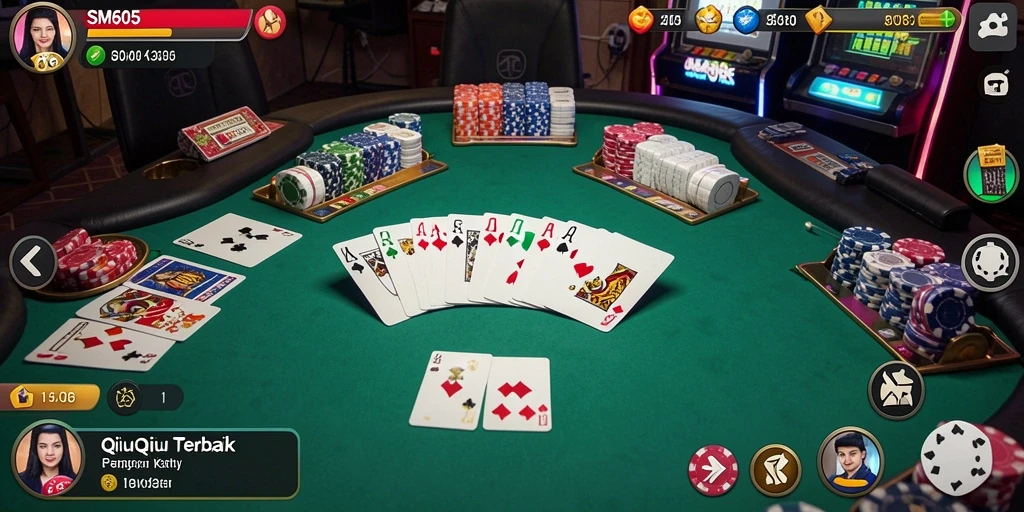 Screenshot gameplay SM605 menampilkan momen seru saat bermain QiuQiu.