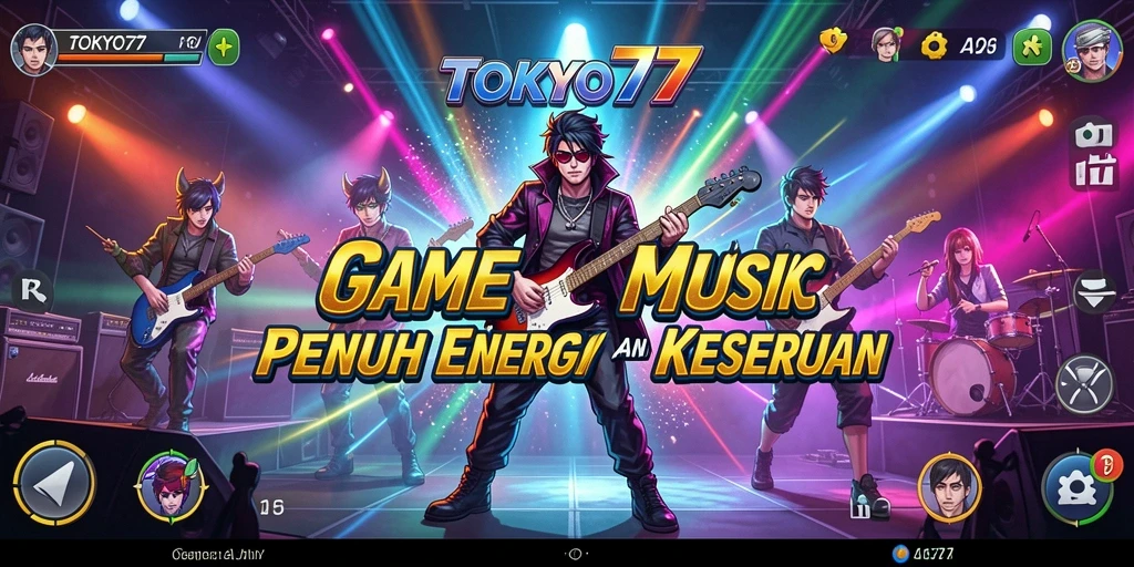 Screenshot gameplay TOKYO77 menampilkan keseruan bermain musik.